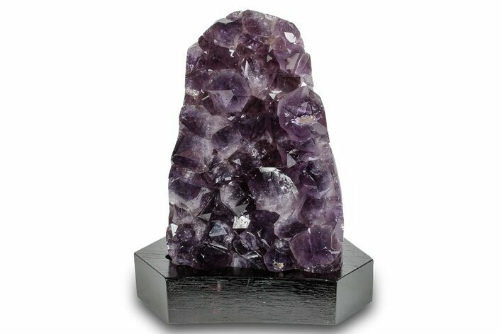 Deep Purple Amethyst Geode With Wood Base - Uruguay #275686